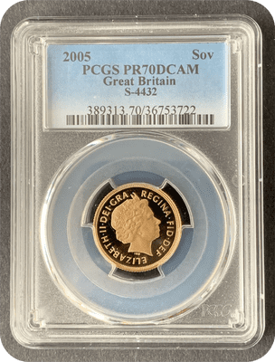 2005 Full Gold Sovereign NGC Ultra Cameo PF70
