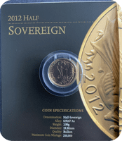 2012 Gold Half Sovereign Sealed Presentation Card