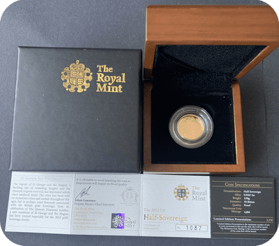 2012 Proof Half  Gold Sovereign