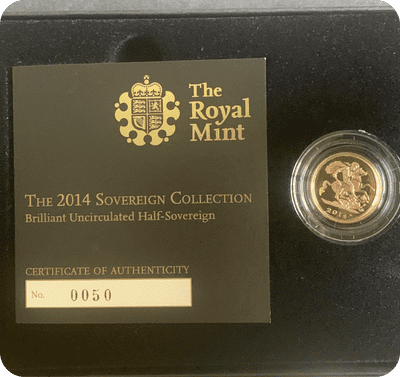 2014 Mule Mint Error Half Gold Sovereign  .
