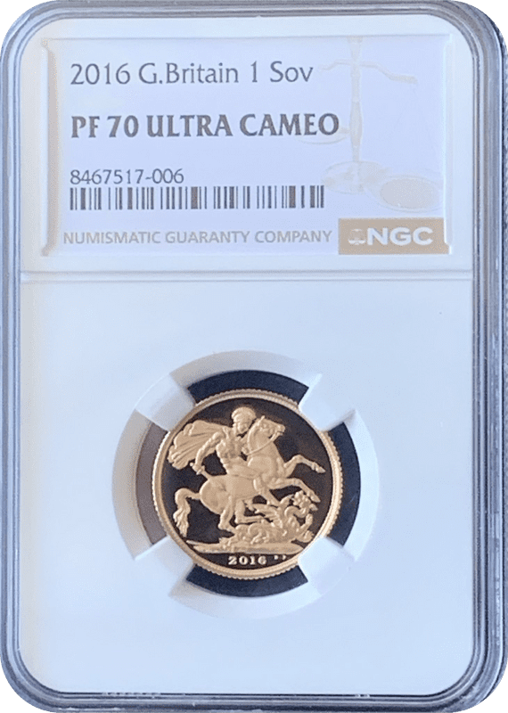 2016  Proof Gold Sovereign  NGC PF70  Cameo