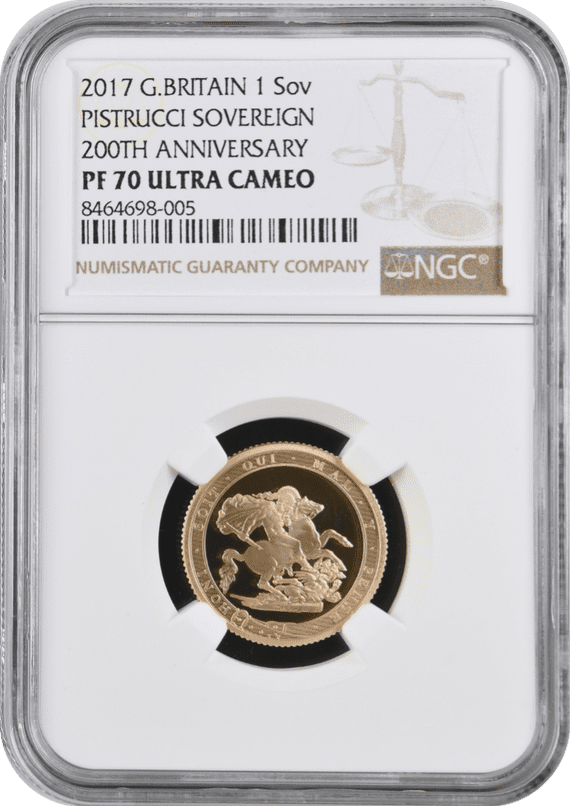 2017   Proof Full Gold Sovereign  NGC PF70