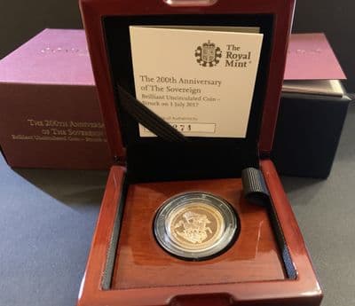 2017  Strike On The Day  Plain Edge Sovereign Scarce Only 1817 issued