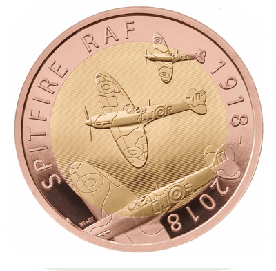 2018  Proof  Gold  £2 Double Sovereign Spitfire
