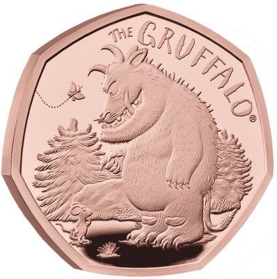 2019 The Gruffalo & Mouse  UK 50p Gold Proof Coin
