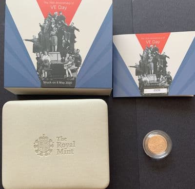 2020 75th Anniversary of VE Day Strike-on-the-Day Gold Sovereign
