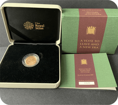 2020 Withdrawal from the EU Strike-on-the-Day Gold Sovereign