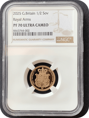 2025 Gold Proof  Half Sovereign NGC PF 70 Ultra Cameo