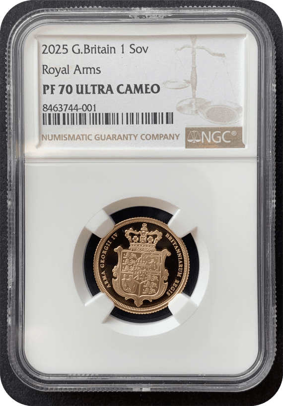 2025 Gold Proof Piedfort Sovereign NGC PF70
