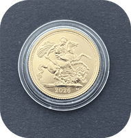 2026 Yellow Gold Full Sovereign in a  Luxury Wooden Case