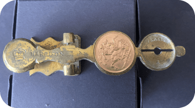 Harrison Improved design Antique  Brass Sovereign Rocker  Coin Scale