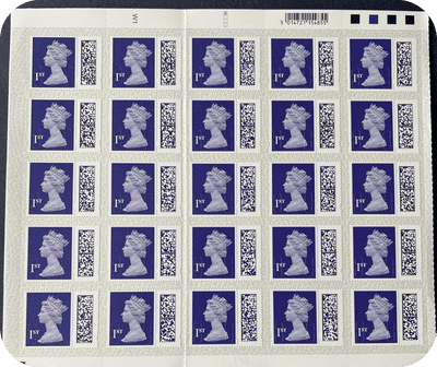 Royal Mail First Class Stamp X 50  Save  20%  on Royal Mail Prices