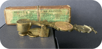 Smiths Antique Brass Sovereign Rocker  Coin Scale Boxed