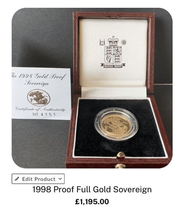 Special Order 1998 Proof ,2002,2004,2006 boxed bullion