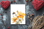 Bee on Orange Flower Card