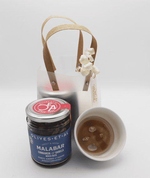 Cinnamon and Vanilla Nut Gift Bag with Rockpool Ceramic Nibble Dish