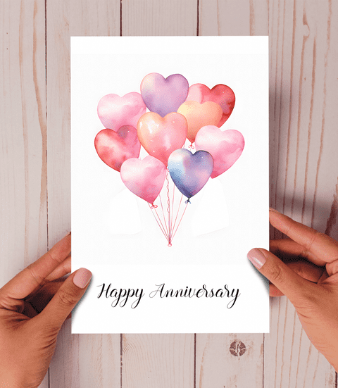 Happy Anniversary Heart Balloons