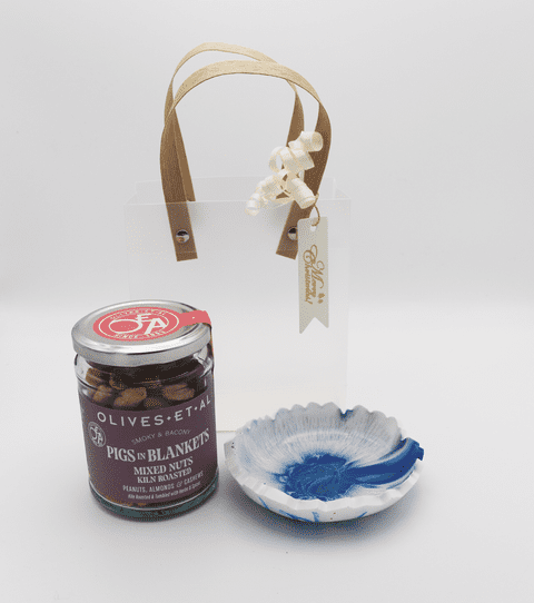 Pigs in Blankets Nut Gift Bag with Food-Safe Resin Nibble Dish