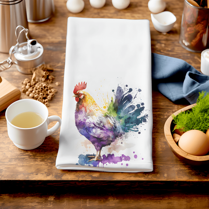 Rainbow Chicken Tea Towel