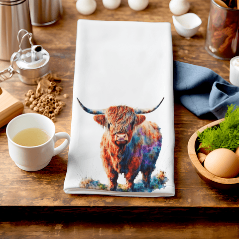 Rainbow Cow Tea Towel