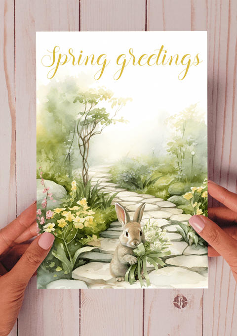Spring Greetings Wild Bunny