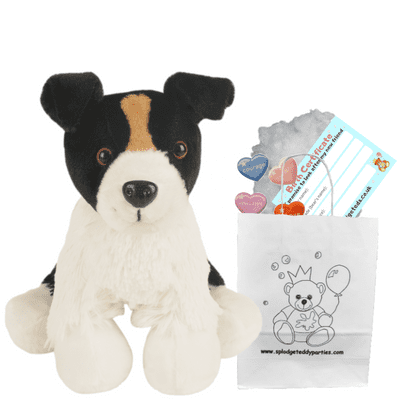 10 inch Black & White Dog - DIY Bear Kit no-sew