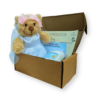 10 inch Brown Cuddles Bride Bear - Children's Wedding Activity Box