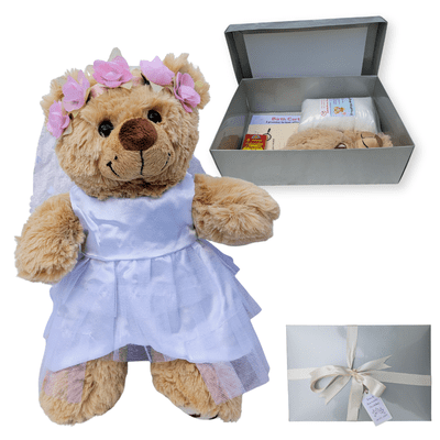 10 inch Brown Cuddles Bride Bear - Children's Wedding Activity Box