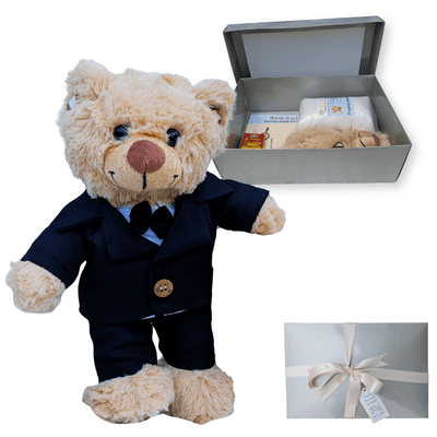 10 inch Brown Cuddles Tuxedo Bear - Children's Wedding Activity Box