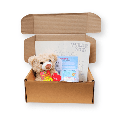10 inch Brown Toffee Bear - Wedding Favour Activity Box
