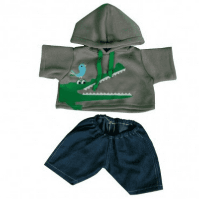 10 inch Crocodile Hoodie & Jeans - Teddy Bear Clothes