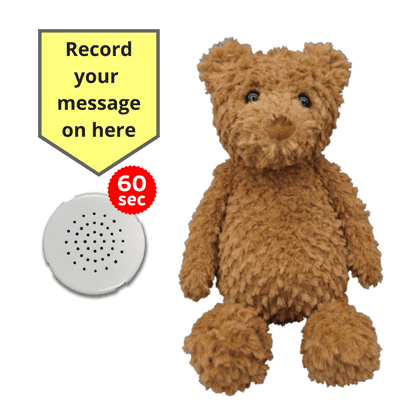 10 inch Flopsy Brown Teddy - Recordable Bear - Baby Heartbeat Bear