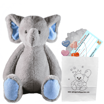 10 inch Flopsy Elephant with Blue Ears - Bear Making Kit