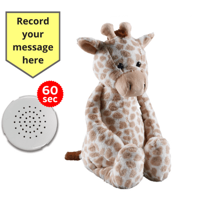 10 inch Flopsy Giraffe - Recordable Bear - Baby Heartbeat Bear