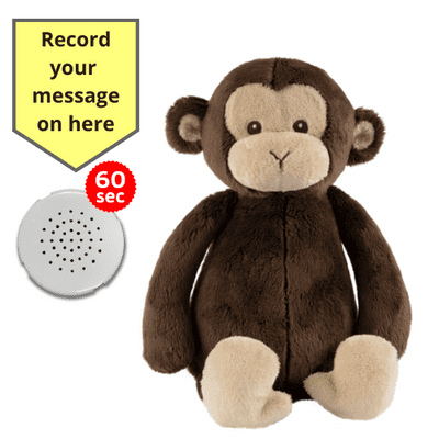 10 inch Flopsy Monkey - Recordable Bear - Baby Heartbeat Bear