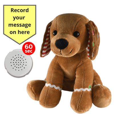 10 inch Gingerbread Dog - Recordable Bear - Baby Heartbeat Bear