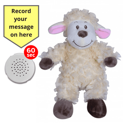 10 inch Lamb with bow - Recordable Bear - Baby Heartbeat Bear