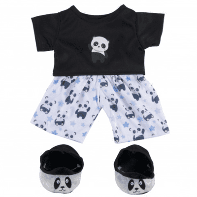 10 inch Panda Pyjamas and Slippers PJ - Teddy Bear Clothes