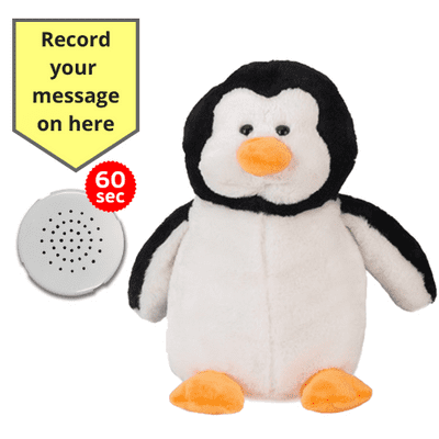 10 inch Penguin - Recordable Bear - Baby Heartbeat Bear