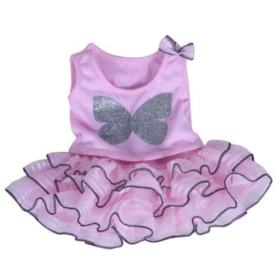 10 inch Pink Butterfly top & Tutu Skirt Outfit - Teddy Bear Clothes
