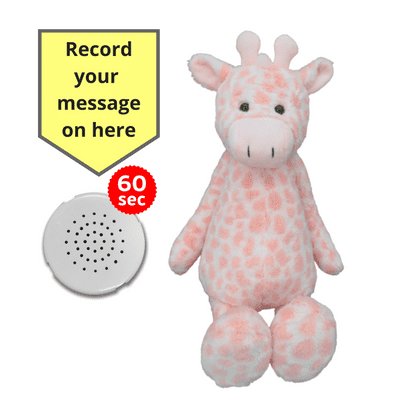 10 inch Pink Flopsy Giraffe - Recordable Bear - Baby Heartbeat Bear