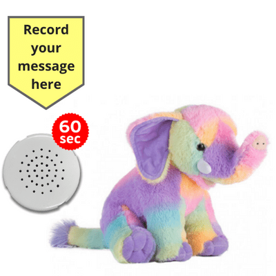 10 inch Rainbow Elephant - Recordable Bear - Baby Heartbeat Bear
