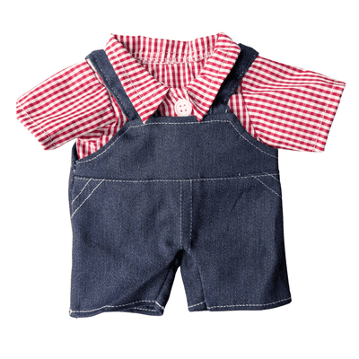 10 inch Red Gingham Shirt & Dungarees - Teddy Bear Clothes