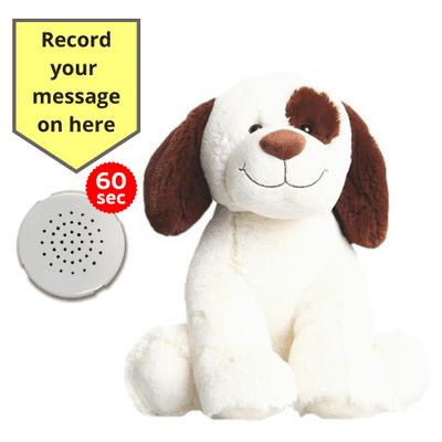 10 inch Smiley Dog - Recordable Bear - Baby Heartbeat Baby