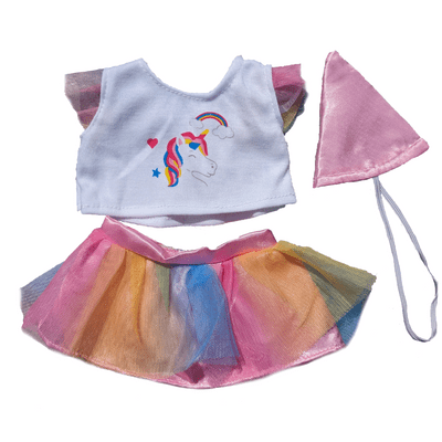 10 inch  Unicorn Tutu and Hat Outfit - Teddy Bear Clothes