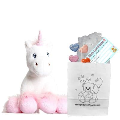10 inch White Fluffy Unicorn - Bear Making Kit