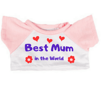 16 inch Best Mum in the World T-Shirt - Teddy Bear Clothes