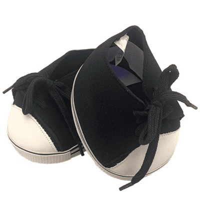 16 inch Black Lace-up Shoes - Teddy Bear Clothes