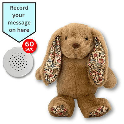 16 inch Blossom the Brown Bunny - Voice Recording Teddy Bear