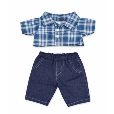 16 inch Blue Checked Shirt and Jeans - Teddy Bear Clothes